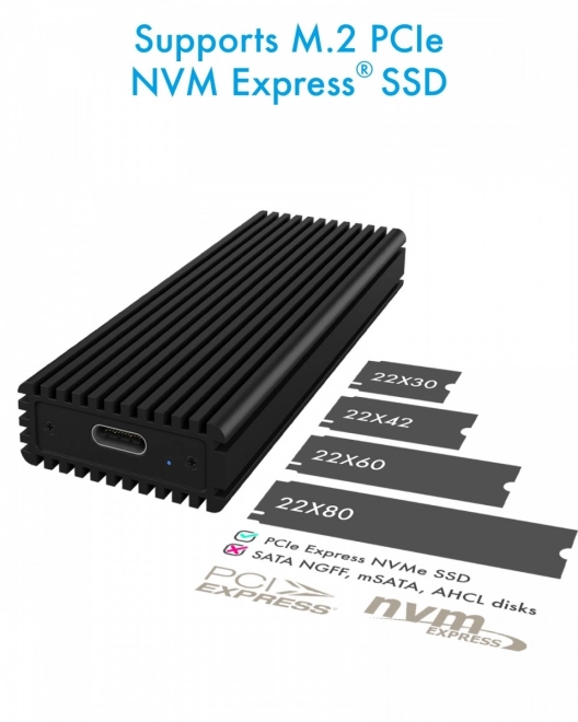 Zunanja škatla ICY BOX za PCIe NVMe M.2 z USB-C