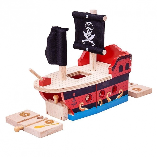 Piratiška galera Bigjigs Rail