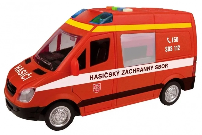 Avto gasilec na vztrajnik s češkim glasom