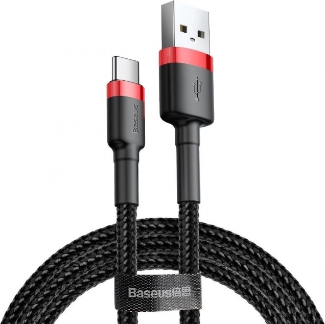 Kabel Baseus Cafule USB-C 3A, 0,5 m rdeče-črn