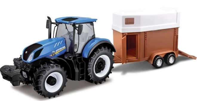 Kmetijski traktor New Holland s prikolico za konje