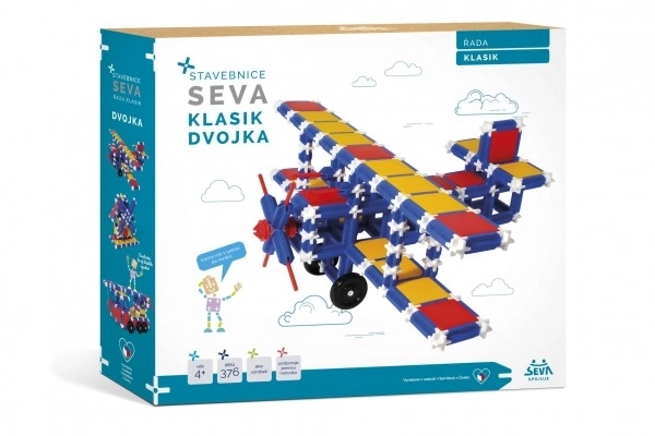 Konstruktorski set SEVA KLASIK dvojka plast 366 delov v škatli 36x33,5x5cm