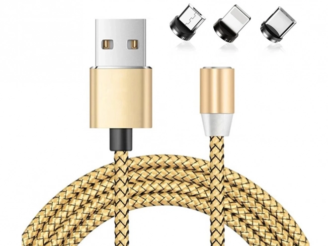 Magnetni polnilni kabel 3v1 micro USB, tip-c in lightning, 1m