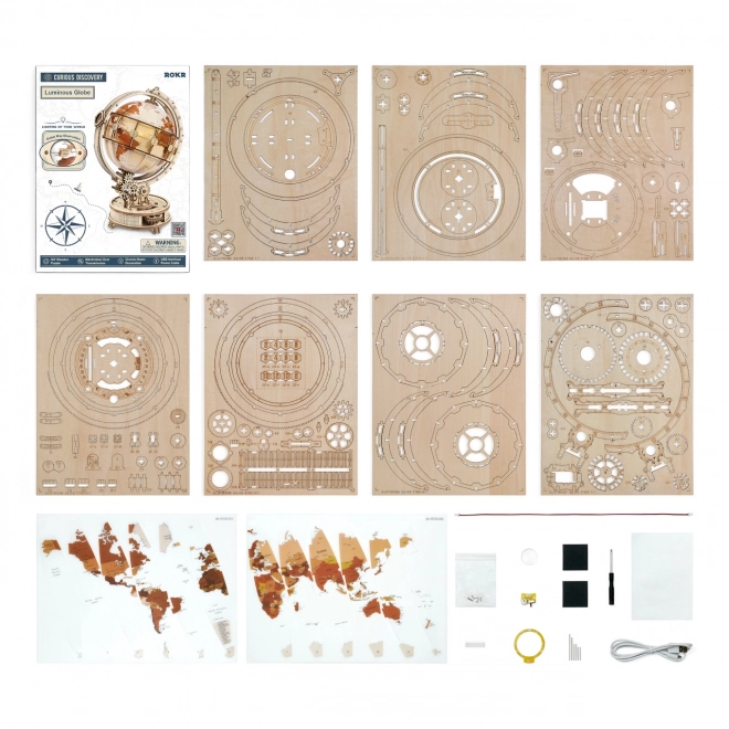 RoboTime 3D lesen mehanični puzzle Svetleči globus