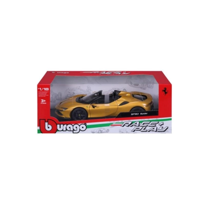 Bburago Ferrari SF90 Spider 1:18 - Rumena