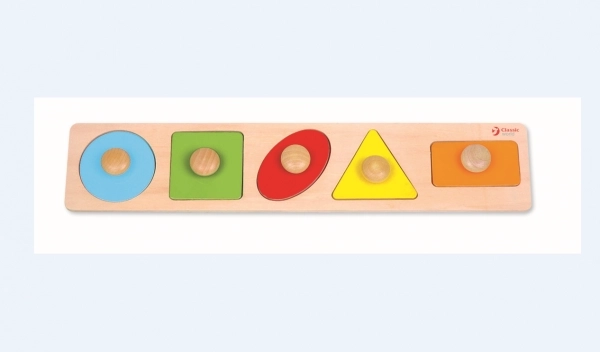 Lesena vstavljanka geometrijske oblike - 5 delov