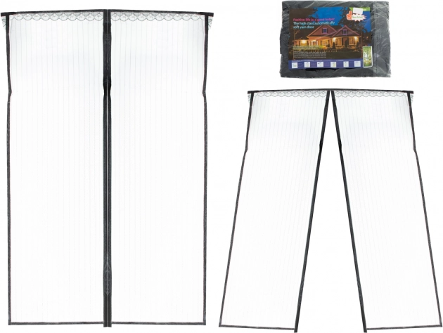 Magnetno proti-komarniško omrežje za vrata 160 × 230 cm – črna