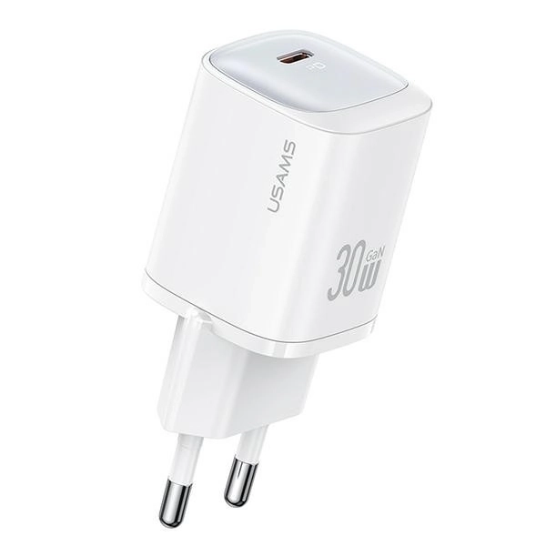 Mrežni polnilec 30W GaN USB-C hitro polnjenje bela