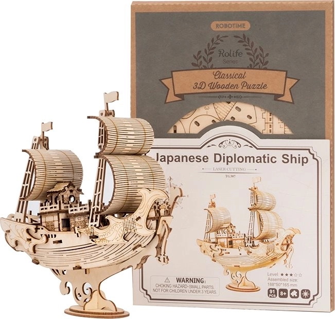 Japonska diplomatska ladja - 3D lesena sestavljanka - dekoracija