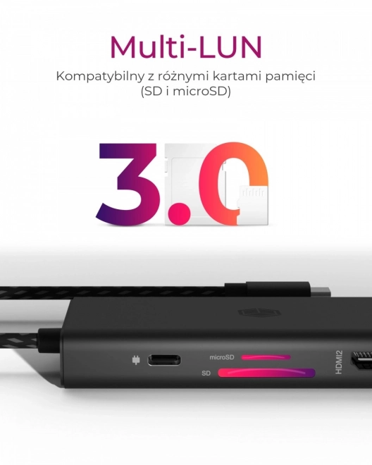 Namizna priklopna postaja 9v1 HDMI, DP, CR, Tip-C
