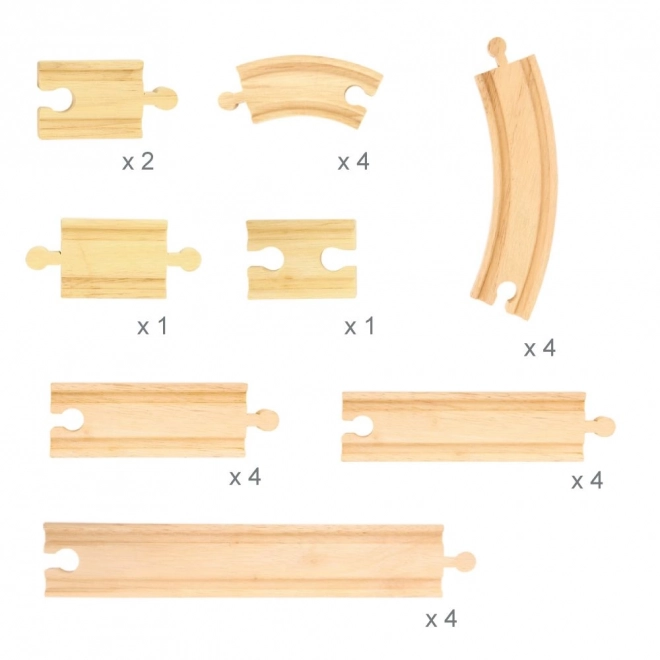 Bigjigs Rail Lesene tirnice set 24 kosov