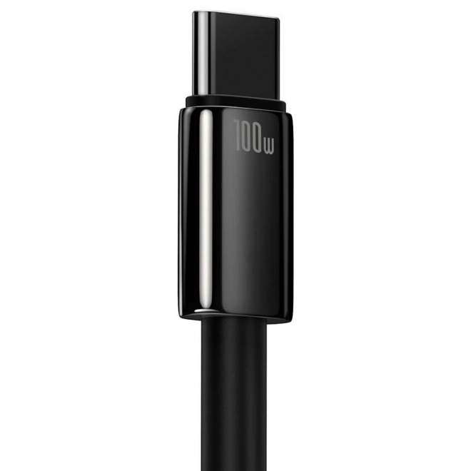 Kabel Baseus Tungsten Gold USB na USB-C, 100 W, 2 m črna