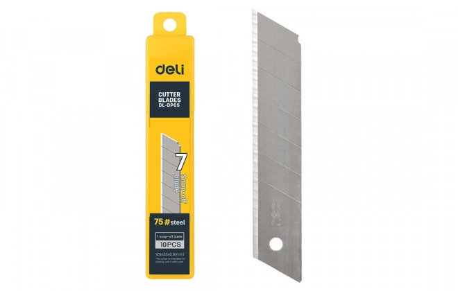 Nož 25 mm 10 ks nože glava Deli Tools EDL-DP05 (srebrna)