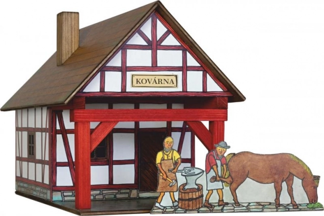 Fachwerkska kovačnica lesena sestavljanka