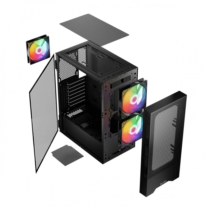 Ohišje Arya ARGB USB 3.0 Midi Tower črna