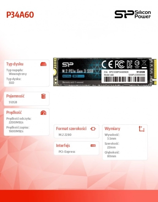 SSD disk Silicon Power P34A60 512GB
