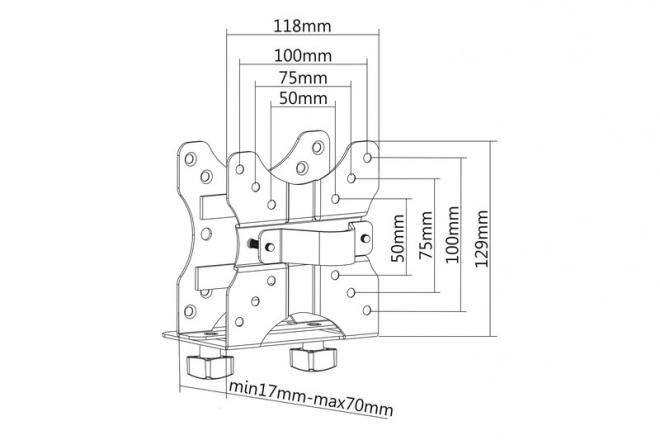 Nosilec za montažo MiniPC za monitorjem VESA 75x75, 100x100, max. obremenitev 5kg
