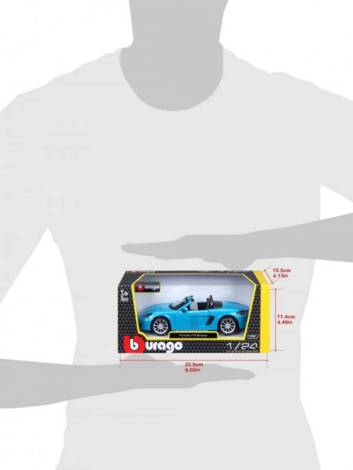 Bburago 1:24 Porsche 718 Boxster Modra