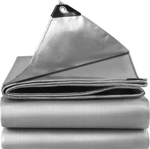 Pokrivna ponjava 3 × 4 m srebrna vodoodporna HDPE 120 g/m²