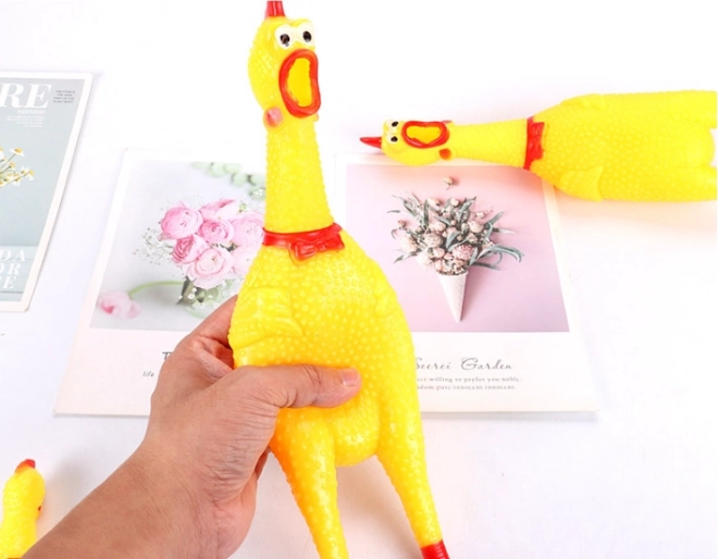 Piskajoča igrača za pse - piščanec, 16 cm