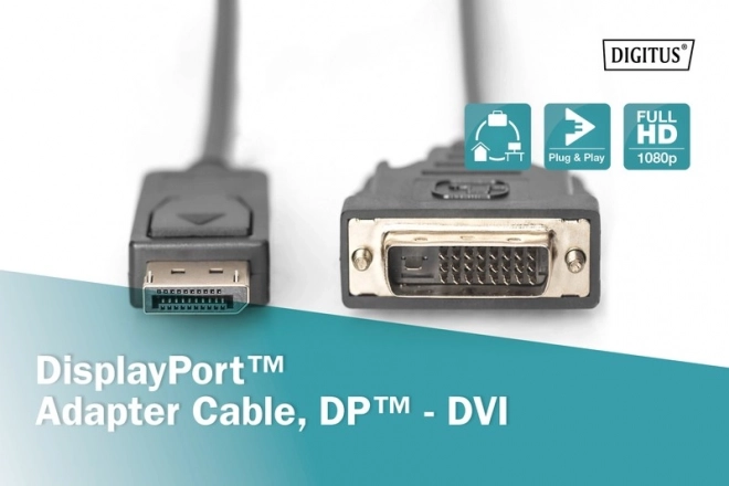 Kabel DisplayPort na DVI-D z zaklepom 2m
