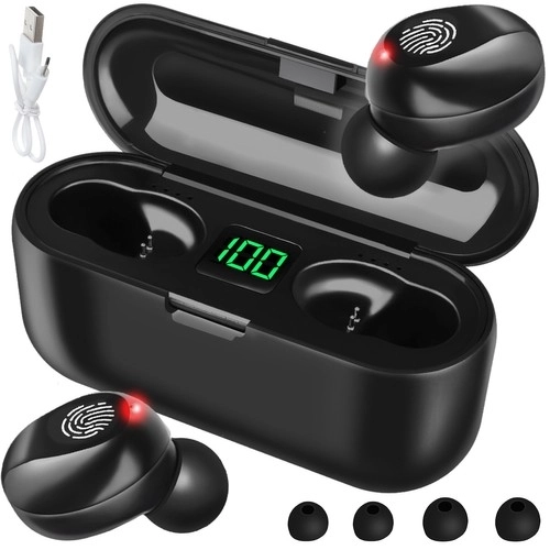 Bluetooth brezžične slušalke - črna + powerbanka