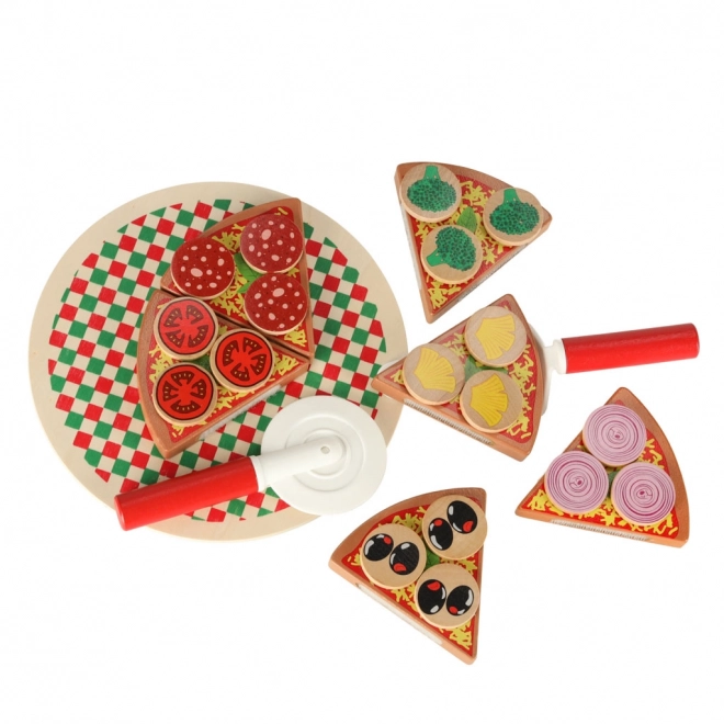 Lesena igralna garnitura Pizza s pripomočki