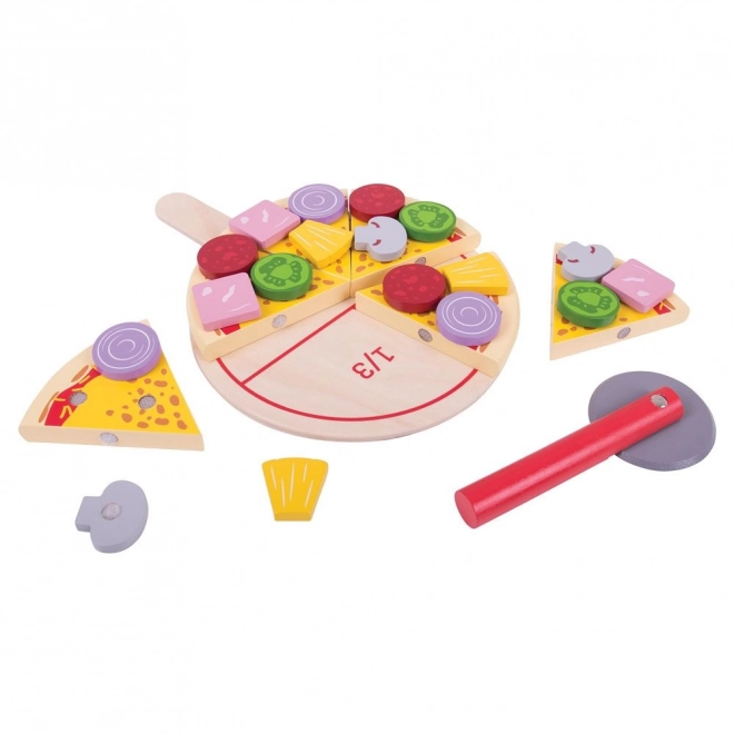 Bigjigs Toys Lesena pizza za rezanje