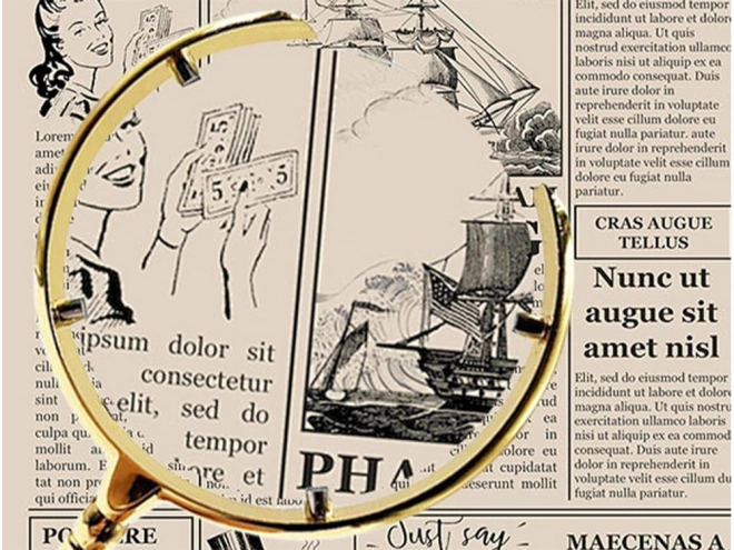 Zlato ročni bralni povečevalni stekli z 6x povečanjem