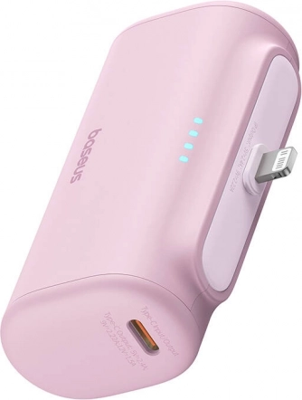 Baseus kompaktna power banka 5000 mAh 20 W rožnata