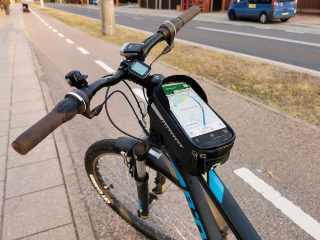 Vodoodporna kolesarska torba za krmilo s držalom za telefon