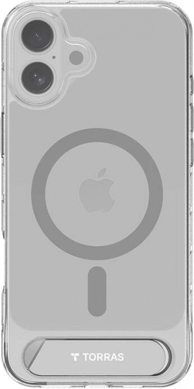 Torras pstand prozorno ohišje z MagSafe in stojalom za iPhone 16