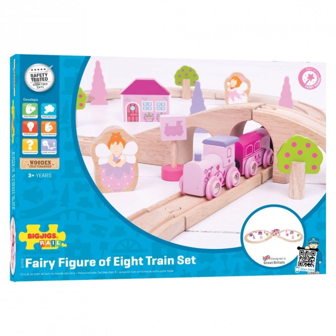 Bigjigs Rail Lesena vlakovna proga za princese 35 delov