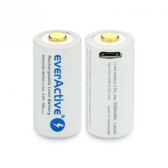 Polnilna baterija EverActive 16340 700 mAh z micro USB
