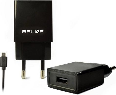 Omrežni polnilec USB z microUSB kablom 1 A črna