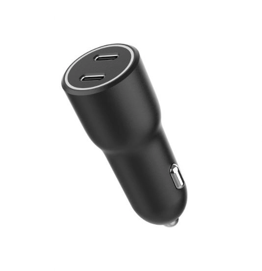 Avtopolnilec z 2x USB-C PD 40W črna