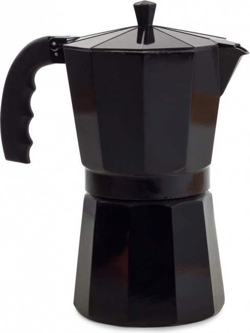 Moka kafetiera 600 ml, 12 skodelic, aluminijasta, črna