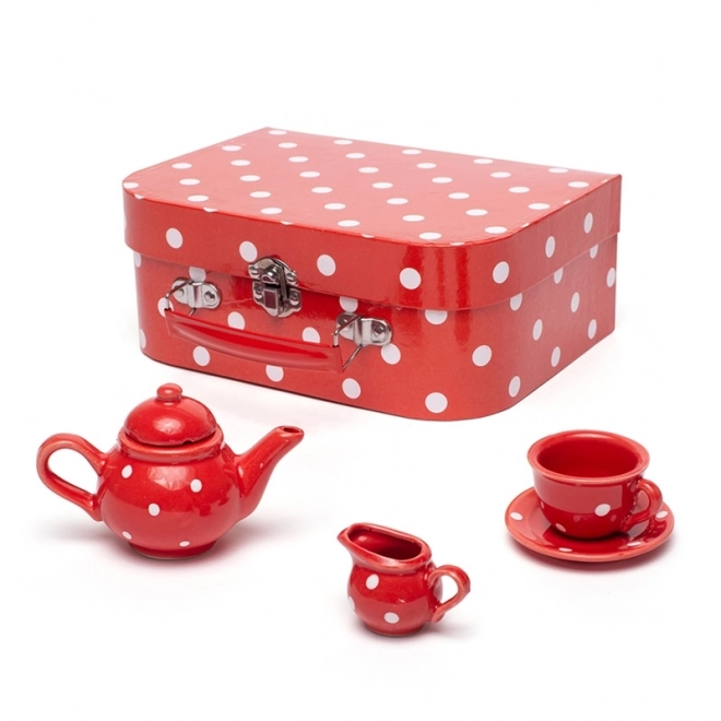 Bigjigs Toys Rdeče pikčast set za čajanke