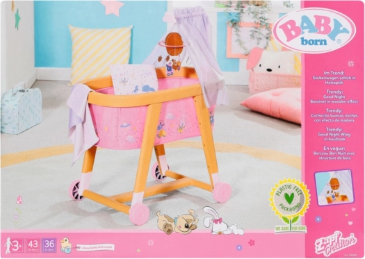 Posteljica na kolesih za punčko BABY born