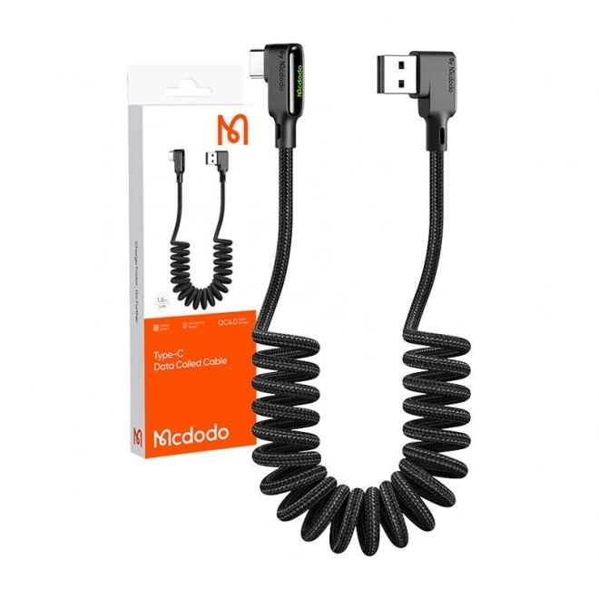 Kabel USB na USB-C, Mcdodo CA-7310, kotni, 1,8 m (črna)