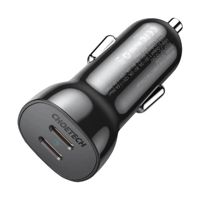 Dvojni avtomobilski polnilec Choetech 40W z 2x USB-C vrati