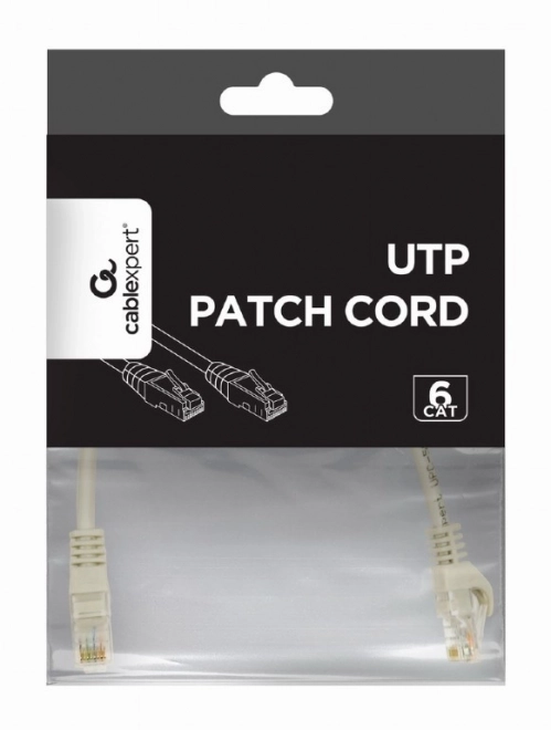 Patch kabel kat.6 bakren UTP 0,25m siv