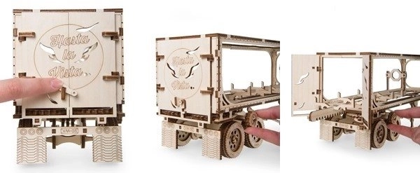 Ugears 3D sestavljanka - Priklopnik za težki tovornjak VM 03 - 138 delov