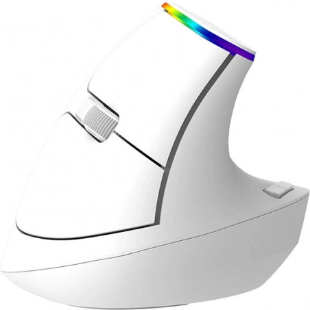 Brezžična navpična miška Delux M618C RGB bela
