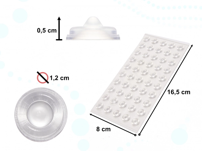 Samolepilni silikonski blažilniki - 1,3 cm, 50 kosov