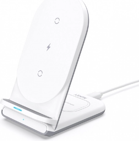 Aukey Aircore LC-A2 brezžični polnilec 2v1 Qi 10W USB-C