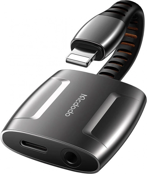 Adapter Lightning na Lightning in AUX mini jack 3,5 mm Mcdodo črn