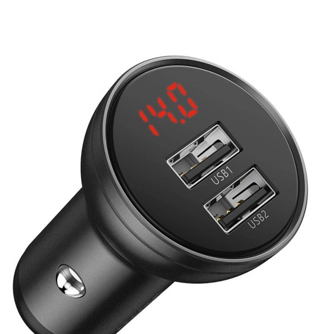 Polnilec za avto Baseus z zaslonom 2x USB