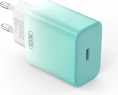 Stenska hitra polnilna naprava XO CE18 USB‑C PD 30 W modra