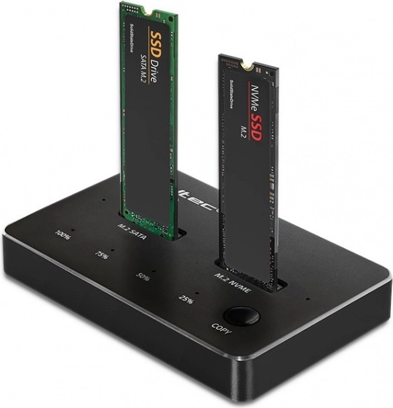 Priklopna postaja za SSD M.2 | NVMe | SATA | USB‑C | Dvojna 2 × 2TB